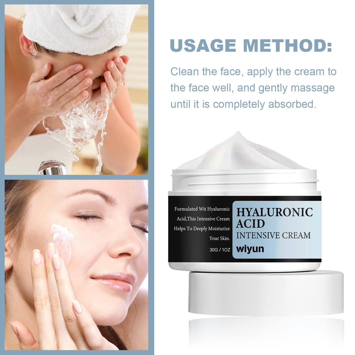 WIYUN Hyaluronic Acid Firming Face Cream For Reducing Fine Lines, Anti-Wrinkle Moisturizing And Firming Skin Care Cream