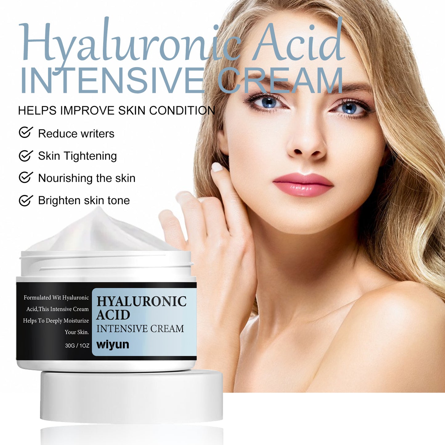 WIYUN Hyaluronic Acid Firming Face Cream For Reducing Fine Lines, Anti-Wrinkle Moisturizing And Firming Skin Care Cream