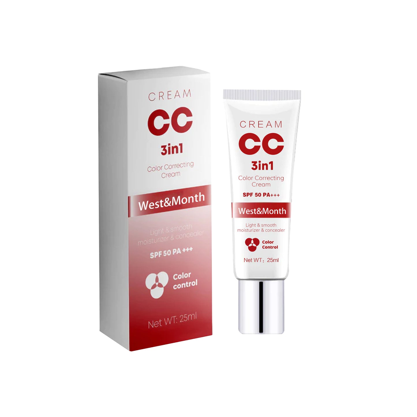 3 In 1 Color Correcting Cream, Cover Dark Spots, Moisturize Skin Care And Isolate Foundation